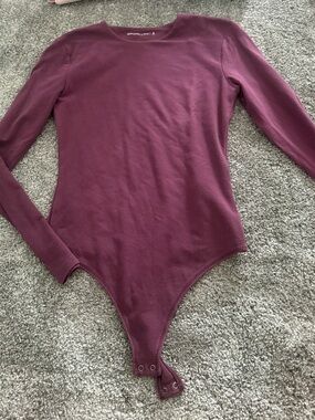 Abercrombie Long-Sleeve Maroon One-Piece Bodysuit